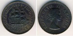 1/2 Penny Sudafrica Bronzo Elisabetta II (1926-2022)