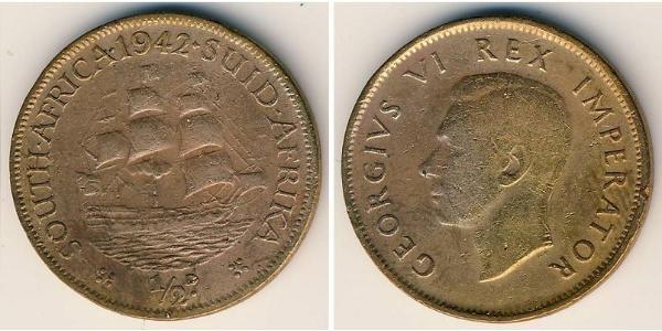 1/2 Penny Sudafrica Bronzo Giorgio VI (1895-1952)