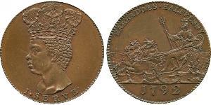 1/2 Penny Barbados Cobre 