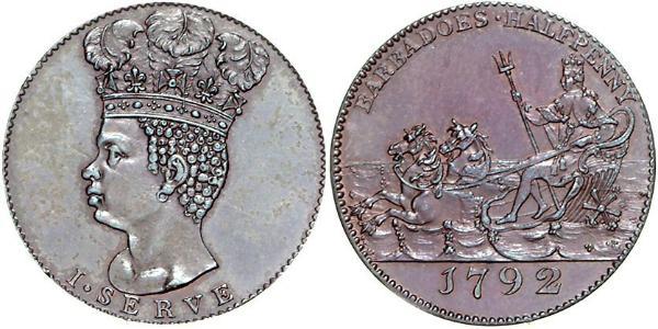 1/2 Penny Barbados Cobre 