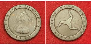 1/2 Penny Isla de Man Cobre Jorge III (1738-1820)