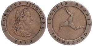 1/2 Penny Isla de Man Cobre Jorge III (1738-1820)