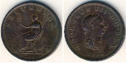 1/2 Penny Reino Unido Cobre 