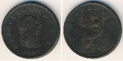 1/2 Penny Reino Unido Cobre 
