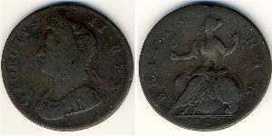 1/2 Penny Reino Unido Cobre 
