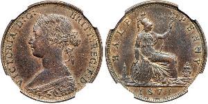 1/2 Penny Reino Unido Cobre Victoria (1819 - 1901)