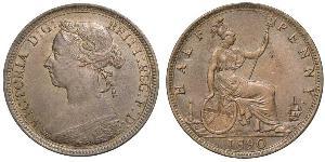 1/2 Penny Reino Unido Cobre Victoria (1819 - 1901)