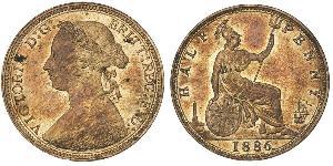 1/2 Penny Reino Unido Cobre Victoria (1819 - 1901)