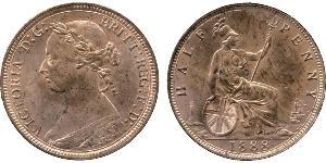 1/2 Penny Reino Unido Cobre Victoria (1819 - 1901)