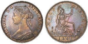 1/2 Penny Reino Unido Cobre Victoria (1819 - 1901)