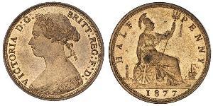 1/2 Penny Reino Unido Cobre Victoria (1819 - 1901)