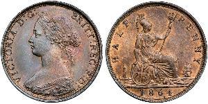 1/2 Penny Reino Unido Cobre Victoria (1819 - 1901)