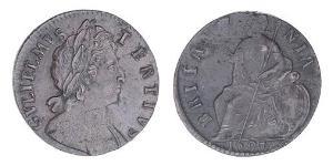 1/2 Penny Reino de Inglaterra (927-1649,1660-1707) Cobre Guillermo III (1650-1702)