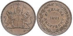 1/2 Penny Santa Helena (1981 - ) Cobre 