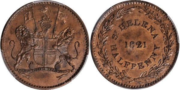 1/2 Penny Santa Helena (1981 - ) Cobre 