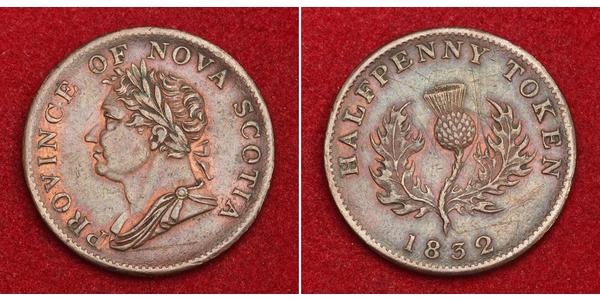 1/2 Penny Canada Copper George IV (1762-1830)