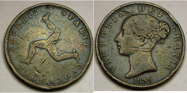 1/2 Penny Isle of Man Copper 