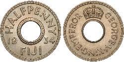 1/2 Penny Fiji Copper/Nickel George V of the United Kingdom (1865-1936)