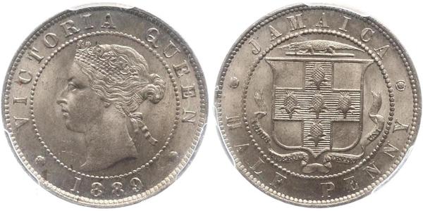 1/2 Penny Jamaica (1962 - ) Copper/Nickel Victoria (1819 - 1901)