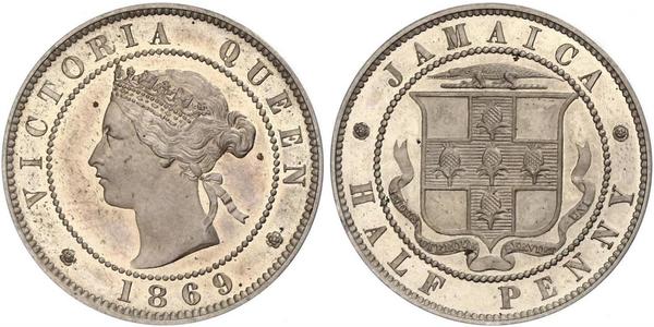 1/2 Penny Jamaica (1962 - ) Copper/Nickel Victoria (1819 - 1901)