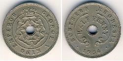 1/2 Penny Southern Rhodesia (1923-1980) Copper/Nickel 