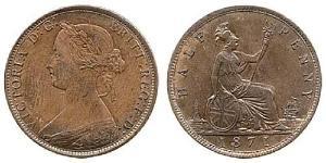 1/2 Penny Royaume-Uni Cuivre Victoria (1819 - 1901)