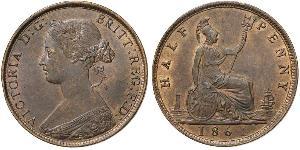 1/2 Penny Royaume-Uni Cuivre Victoria (1819 - 1901)