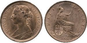 1/2 Penny Royaume-Uni Cuivre Victoria (1819 - 1901)