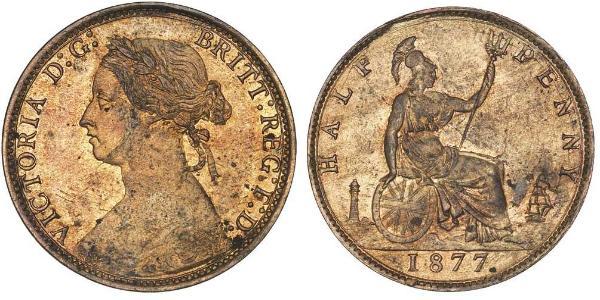 1/2 Penny Royaume-Uni Cuivre Victoria (1819 - 1901)