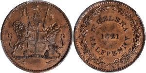 1/2 Penny Île Sainte-Hélène (1981 - ) Cuivre 