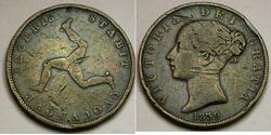 1/2 Penny Île de Man Cuivre 
