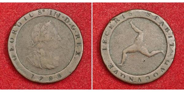 1/2 Penny Isle of Man Kupfer Georg III (1738-1820)