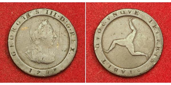 1/2 Penny Isle of Man Kupfer Georg III (1738-1820)