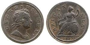 1/2 Penny Königreich Großbritannien (1707-1801) Kupfer Georg I (1660-1727)