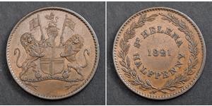 1/2 Penny St. Helena (1981 - ) Kupfer 