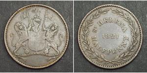 1/2 Penny St. Helena (1981 - ) Kupfer 