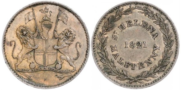 1/2 Penny St. Helena (1981 - ) Kupfer 