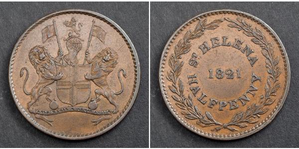 1/2 Penny St. Helena (1981 - ) Kupfer 