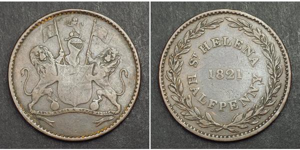 1/2 Penny St. Helena (1981 - ) Kupfer 
