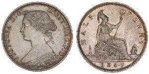 1/2 Penny Vereinigtes Königreich Kupfer Victoria (1819 - 1901)