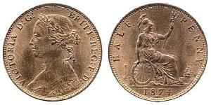 1/2 Penny Vereinigtes Königreich Kupfer Victoria (1819 - 1901)