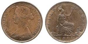 1/2 Penny Vereinigtes Königreich Kupfer Victoria (1819 - 1901)