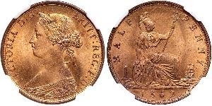 1/2 Penny Vereinigtes Königreich Kupfer Victoria (1819 - 1901)