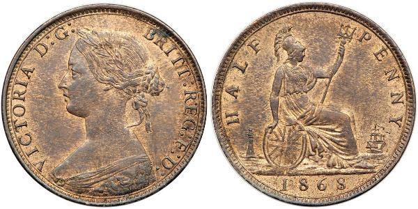 1/2 Penny Vereinigtes Königreich Kupfer Victoria (1819 - 1901)