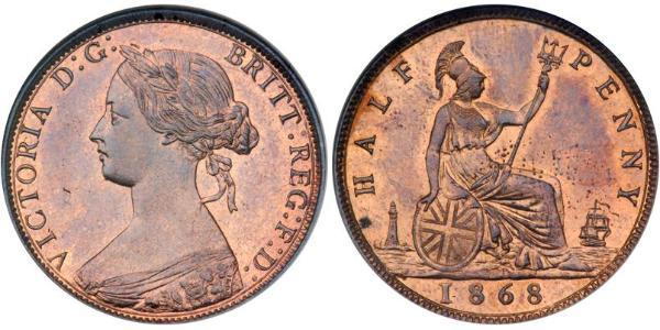 1/2 Penny Vereinigtes Königreich Kupfer Victoria (1819 - 1901)