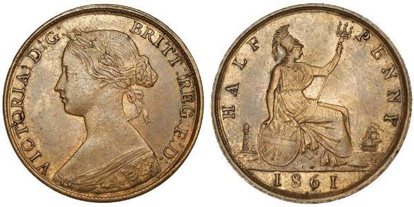 1/2 Penny Vereinigtes Königreich Kupfer Victoria (1819 - 1901)