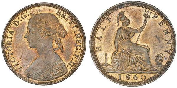 1/2 Penny Vereinigtes Königreich Kupfer Victoria (1819 - 1901)