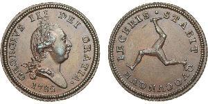 1/2 Penny Isla de Man Latón Jorge III (1738-1820)