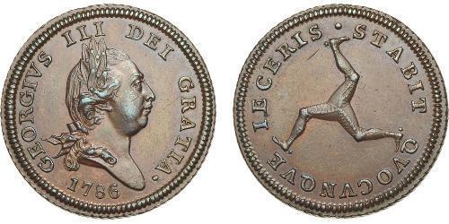 1/2 Penny Isla de Man Latón Jorge III (1738-1820)