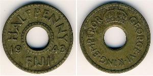 1/2 Penny Fidschi Messing 